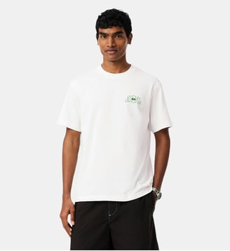 T-shirt coton imprimé - Lacoste - Blanc