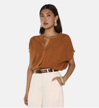 Gilet À Manches Courtes En Coton Alma - Maison 123 - Crème