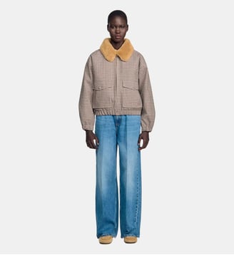 Manteau doublé fausse fourrure Sandro