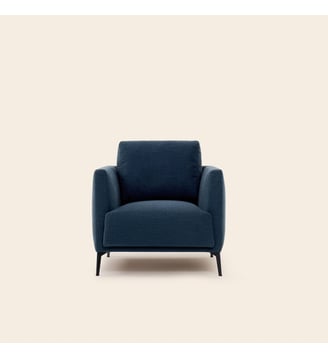 Fauteuil  Revêtement en velours - Madura - Natté bleu du nord