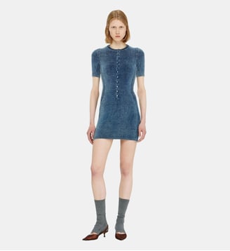 Robe courte en maille bouclé indigo - Diesel - Bleu moyen