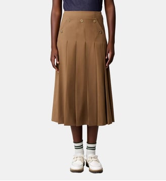Jupe midi plissée - Claudie Pierlot - Camel