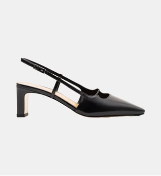 Samar - Slingback En Cuir Nappa Verni Souple Noir - Parallèle - Noir