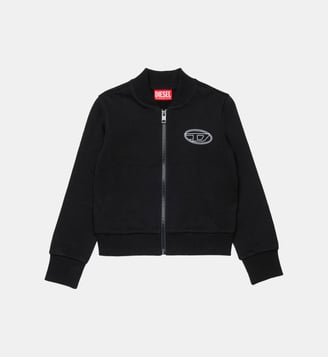 Sweat-shirt zippé intégralement avec logo - Diesel Kids - Noir