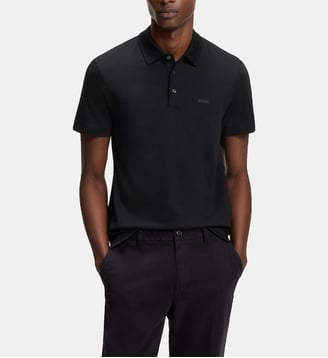 Polo slim en coton bio - BOSS - Black