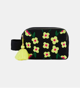 Pochette broderies fleurs KLERVIE - Wild - Noir