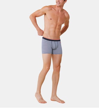 Boxer long marinière bleu en coton Le Slip Francais