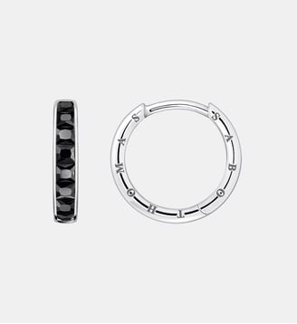 Créoles pierres noires pavé - Thomas Sabo - Argent