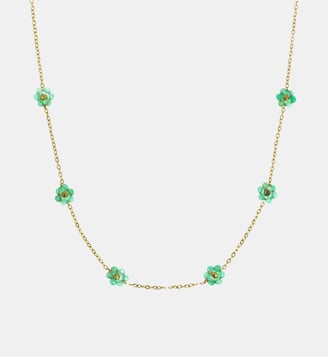 Collier  Suzanne avec fleurs à pierres fines - Les Cléias - Fluorine verte