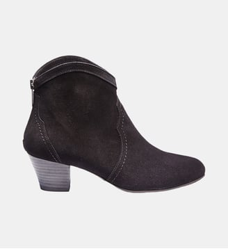 Boots celestine - cuir velours - Colisée Paris - Noir