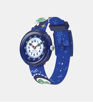 Montre Cosmic fun Blanc, Bleu foncé FBNP252 - Flik Flak - Bleu