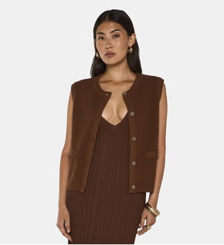 Gilet Sans Manches En Coton Pierro - Maison 123 - Caramel