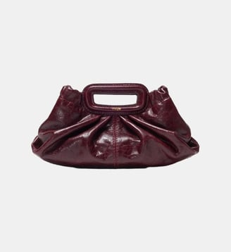 Milpli mini Clutch en cuir craquelé - Maje - Bordeaux