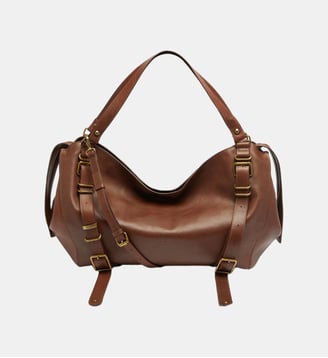 D-One-Sac large à poignée supérieure en cuir traité - Diesel - Marron