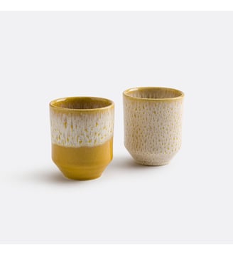 Lot de 2 tasses en grès émail réactif - La Redoute Interieurs - Jaune