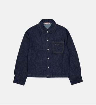 Chemise à manches longues avec logo - Marni - Denim bleu