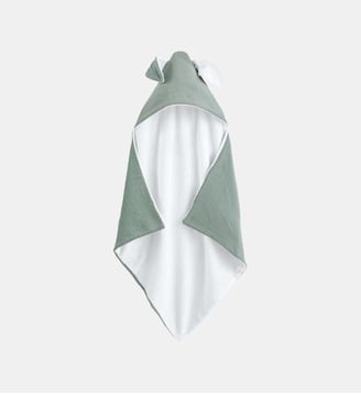 Cape de bain gaze de coton 380 g/m2 - La Redoute Interieurs - Vert de gris