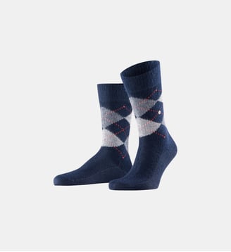 Chaussettes Preston losanges - Burlington - Bleu marine