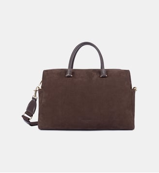 Sac cabas main Suède Cube en cuir - Lancaster - Marron