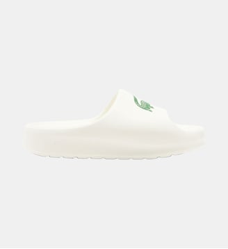 Claquettes Serve Slide 2.0 femme - Lacoste - Beige et vert foncé