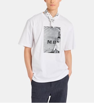t-shirt Chris en coton artiste Mark Cohen blanc - Agnès b. - Blanc