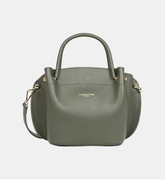 Sac à main Foulonné Double LOUISA en cuir - Lancaster - Kaki fumé