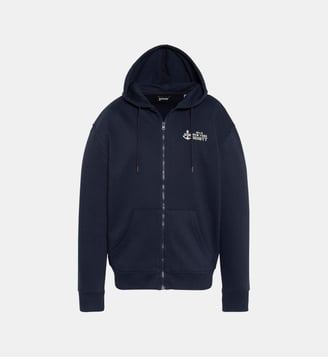 Sweatshirt zippé à capuche - Schott - Bleu marine
