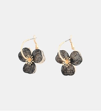 Créoles fleurs en filigrane noir et doré - Balaboosté - Noir