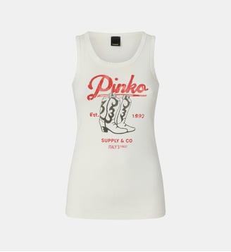 Débardeur à imprimé vintage - Pinko - Blanc et blanche neige