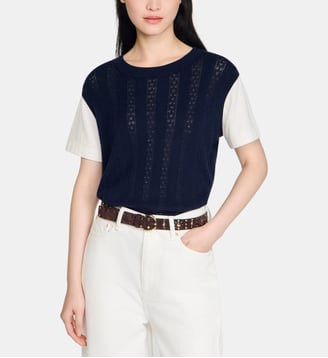 Pull en maille pointelle Sandro