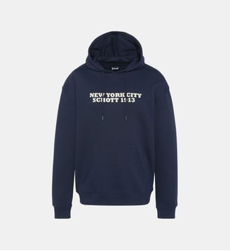 Sweatshirt imprimé cà capuche - Schott - Marine