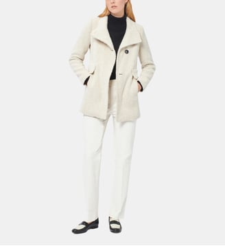 Manteau trapèze Ali B mi-long - Caroll - Ivoire