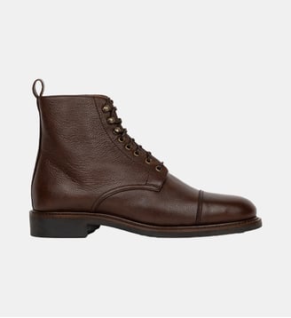 Boots Harper Cuir Grainé - Bobbies - Brun fogo