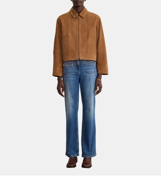Blouson en cuir velours - ROSELLA - Pablo - Paille