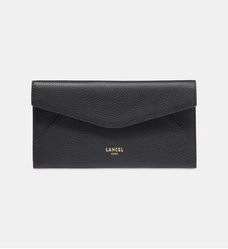 Enveloppe à rabat L en cuir  - Lancel - Noir