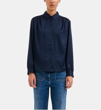 Chemise fluide en satin - LENIE - Pablo - Marine