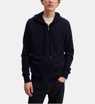 Pull à capuche zippé - Bompard - Marine