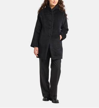 manteau long à col debout - Agnès b. - Noir
