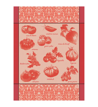 Torchon Tomates Tomates etc. - Le Jacquard Francais - Rouge