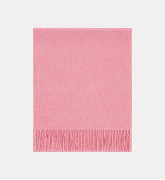 Echarpe à franges en cachemire    - Bompard - Rose camée