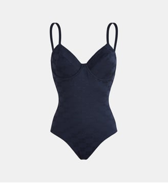 Maillot de bain une pièce à armatures Turtle Monogram - Vilebrequin - Bleu marine