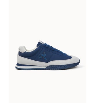 Sneakers retro-running en textile et suede Veloce - Le Coq Sportif - Dress blue et vaporous gray