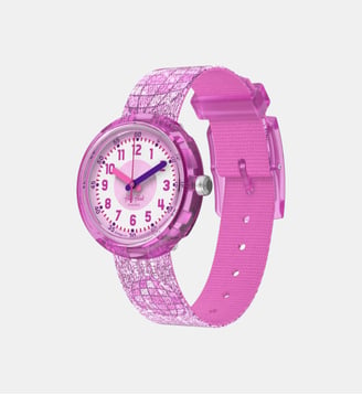 Montre Showtime Rose, Blanc FPNP177 - Flik Flak - Rose