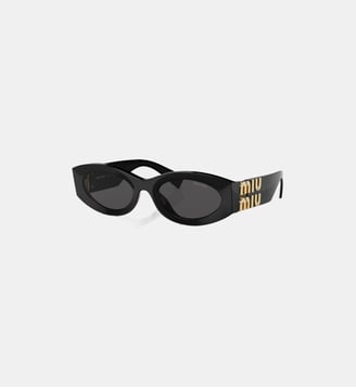 Lunettes de soleil Ovale MU 11WS - Miu Miu - Noir