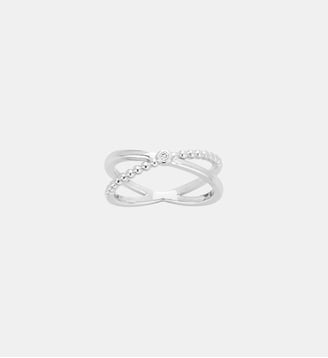 Bague croisée Indécise en Argent avec diamant blanc - La Garçonne Diamant - Argent