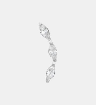 Piercing 7mm titane Féline blanche argent - Nebuleuse Bijoux - Argent
