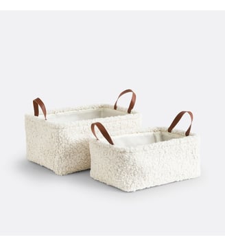 Lot de 2 paniers bouclette - La Redoute Interieurs - Écru