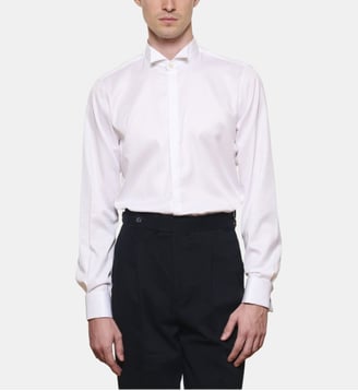 Chemise blanche col cassé coupe cintrée - Atelier Privé - Blanc