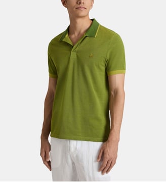 Polo en coton organique couleur changeante uni - Vilebrequin - Militaire