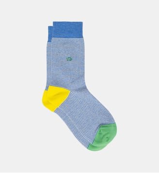 Chaussettes en coton peigné rayées - Billybelt - Bleu clair